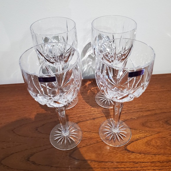 Set Of 4 Waterford Crystal Marquis Brookside Wine Goblet Glass 12oz 8 5/8 